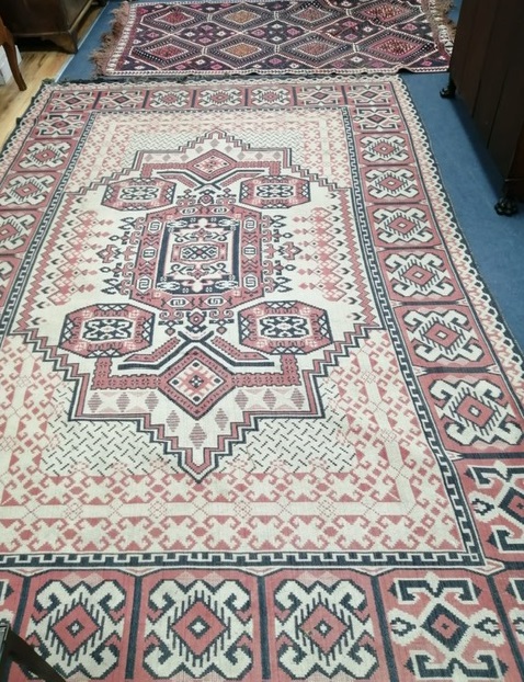 Two Kelim geometric rugs Larger 325 x 200cm